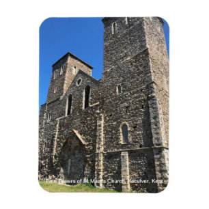 Twin Towers of St Mary's Church Reculver Kent on a Magnet