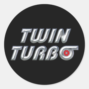 Twin Turbo Classic Round Sticker