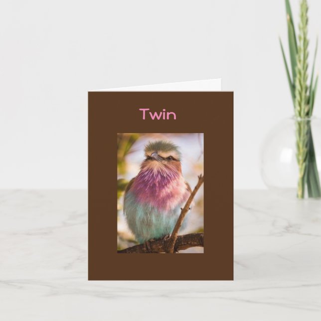 **TWIN** TWEETING HAPPY BIRTHDAY  CARD (Front)