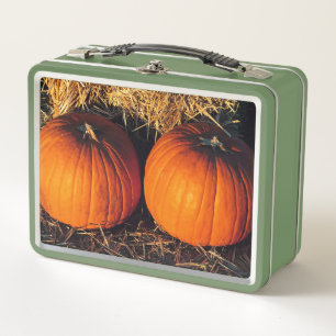 Twin Vintage Pumpkins Metal Lunch Box