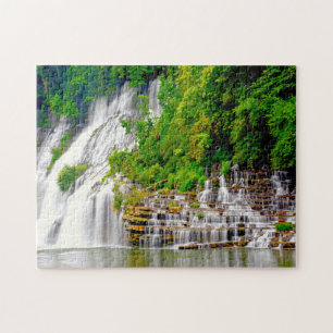 Twin Waterfalls Tennessee. Jigsaw Puzzle