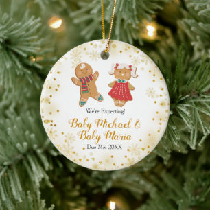 Twin We're Expecting Parents Ceramic Ornament