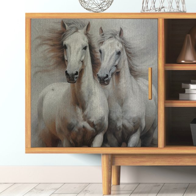 Twin White Wild Horse Decoupage Tissue Paper (Creator Uploaded)