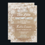 Twin Winter Baby Shower Invitation Rustic Blue<br><div class="desc">Rustic Winter Baby Shower Invitation 
All designs are © PIXEL PERFECTION PARTY LTD</div>