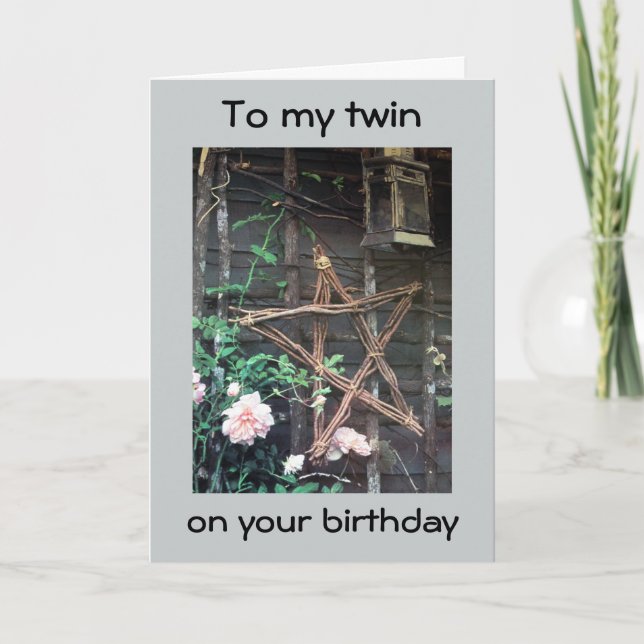 TWIN-YOU ARE A STAR ON YOUR BIRTHDAY CARD (Front)