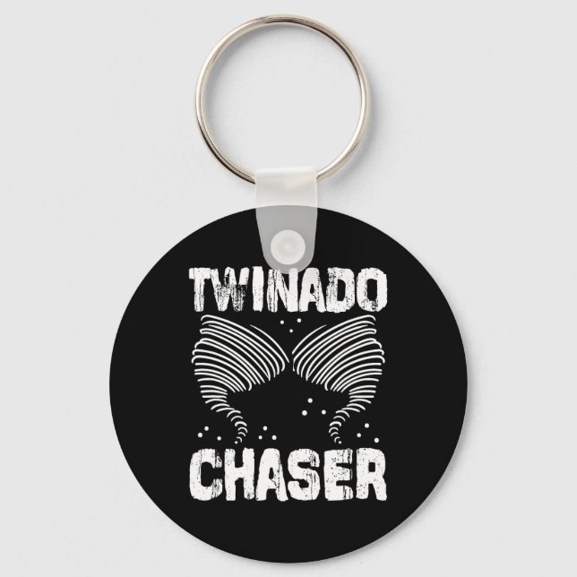 Twinado Chaser Funny Mum Dad Twin Parents  Key Ring (Front)