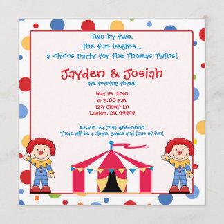 twinbday. Two by two, the fun begins... Invitation