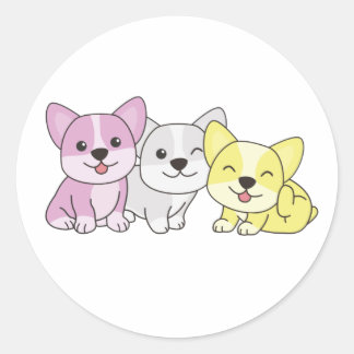 Twink Flag Corgi Pride Lgbtq Cute Dogs Classic Rou Round Sticker