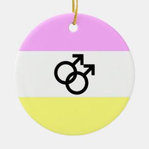 Twink Pride Flag Ceramic Tree Decoration