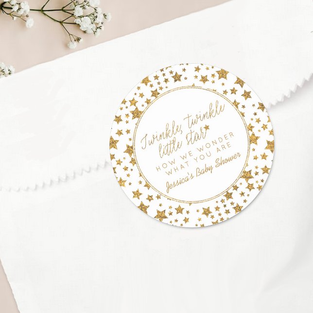 Twink, Twinkle Little Star Baby Shower Favour Classic Round Sticker (Creator Uploaded)