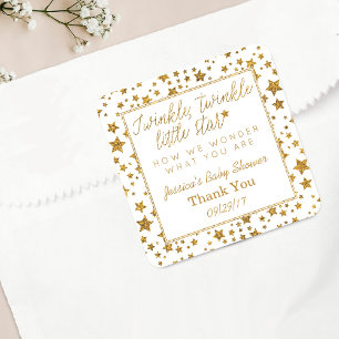 Twink, Twinkle Little Star Baby Shower Thank You Square Sticker