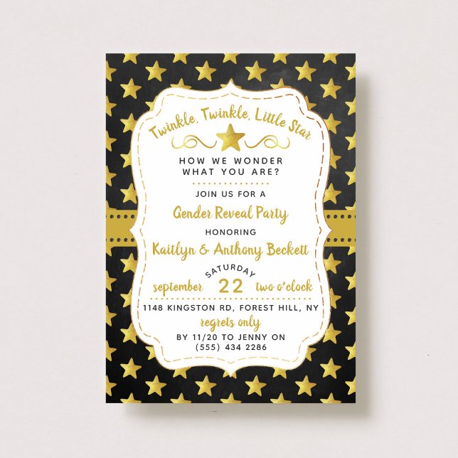 Twink, Twinkle Little Star Gender Reveal Party Invitation (Creator Uploaded)