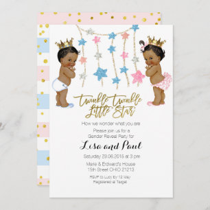 Twinkle Girl or Boy Gender Reveal invitation