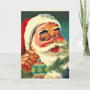 Twinkle in his eye Santa Holiday Card