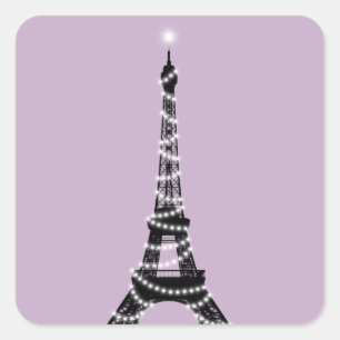 Twinkle Light Eiffel Tower Sticker - lilac