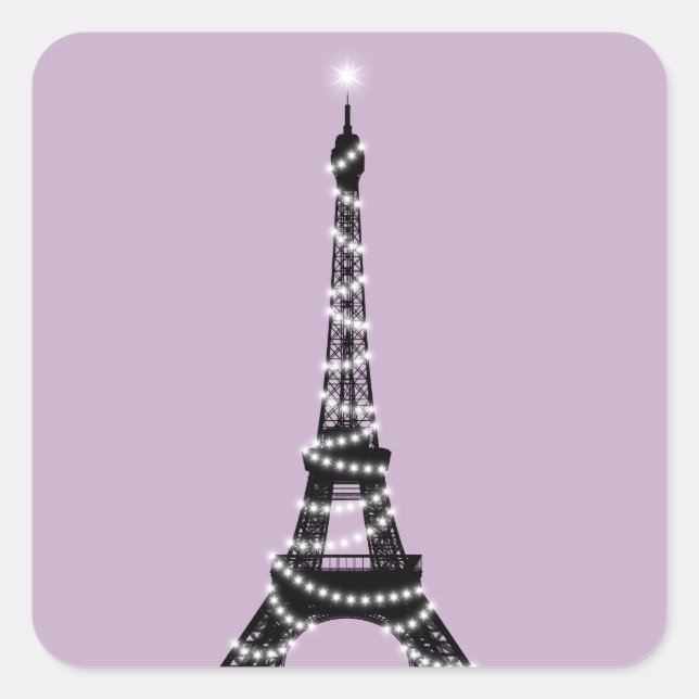 Twinkle Light Eiffel Tower Sticker - lilac (Front)