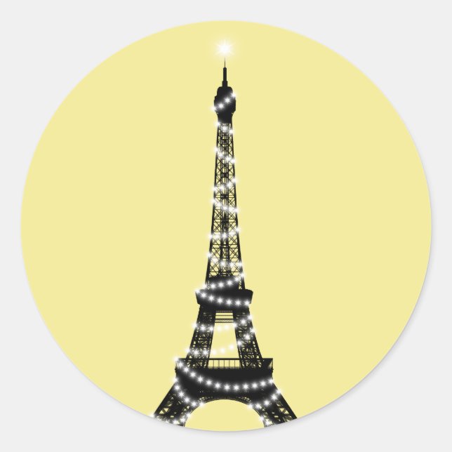 Twinkle Light Eiffel Tower Sticker - yellow (Front)