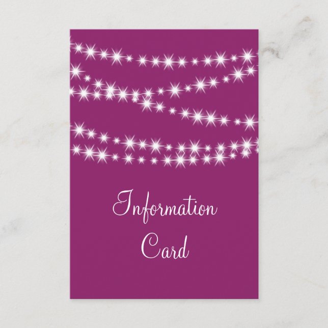 Twinkle Lights Information Card (magenta) (Front)