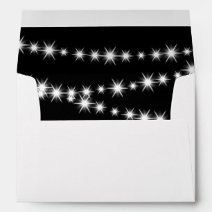 Twinkle Lights Invitation Envelope (black)
