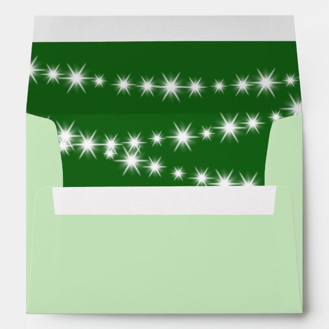 Twinkle Lights Invitation Envelope (green) (Back (Bottom))