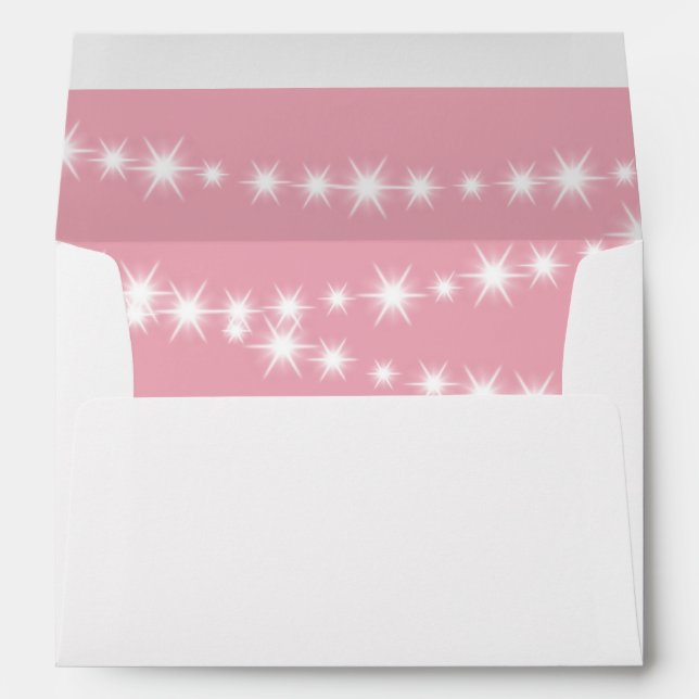 Twinkle Lights Invitation Envelope (pink) (Back (Bottom))