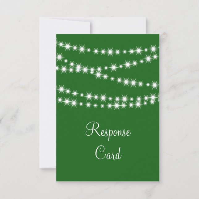 Twinkle Lights RSVP (green) Card (Front)