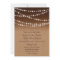 Twinkle Lights Wedding Invitation on Shaded Burlap