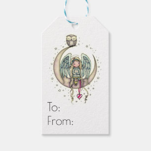 Twinkle Little Angel and Owl Illustrated Art Gift Tags