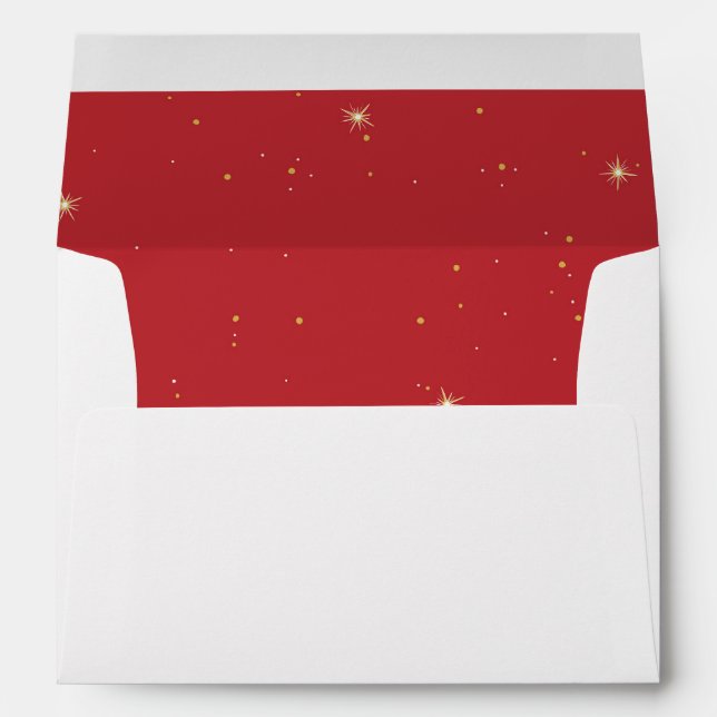 Twinkle Little Gold Star Red Inside Envelope (Back (Bottom))