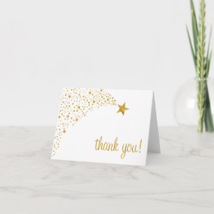 Twinkle Little Shooting Star White Gold Thank You Card