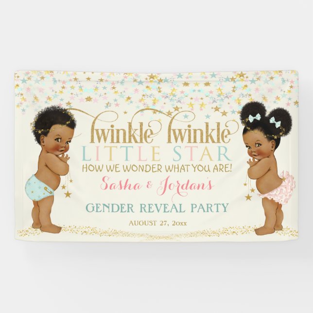 Twinkle Little Star Baby Gender Neutral Ethnic Banner (Horizontal)