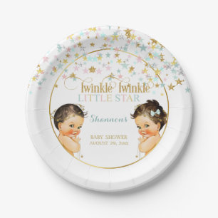 Twinkle Little Star Baby Gender Reveal Paper Plate