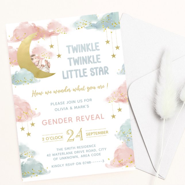 Twinkle little star Baby Gender Reveal Party Invitation (Creator Uploaded)