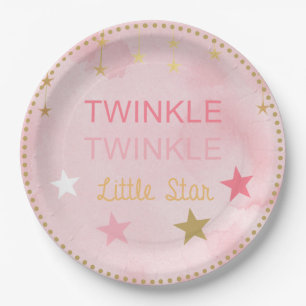 Twinkle Little Star Baby Girl Paper Plate