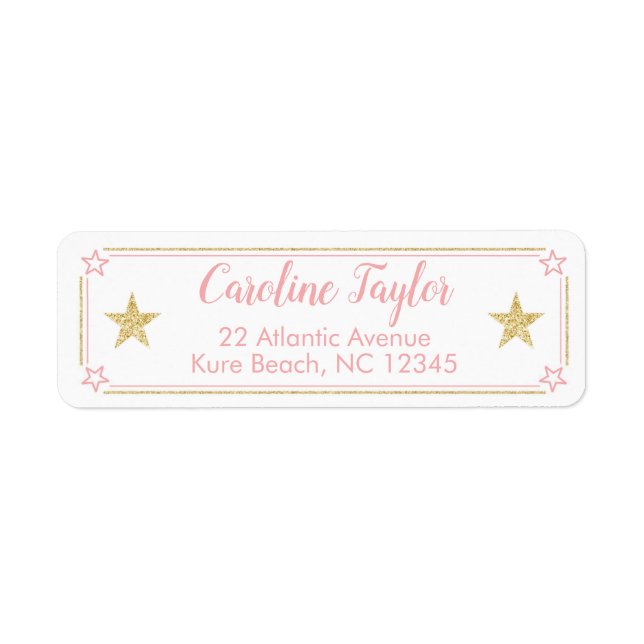 Twinkle Little Star Baby Girl Shower Pink Gold (Front)