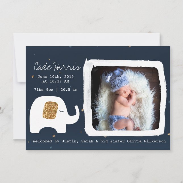 Twinkle Little Star Baby Photo Announcement (Front)
