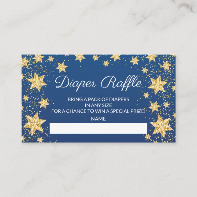 Twinkle Little Star Baby Show Diaper Raffle Ticket Enclosure Card (Front)