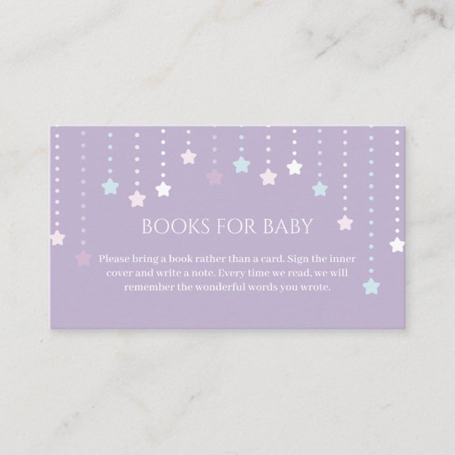 Twinkle Little Star Baby Shower Books For Baby Enclosure Card (Front)
