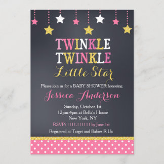 Twinkle Little Star Baby Shower Invitations