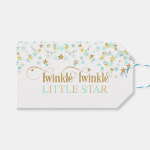 Twinkle Little Star Baby Shower Mint Green Gift Tags