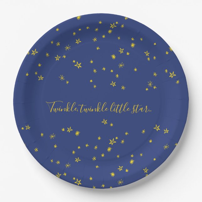 Twinkle Little Star Baby Shower Paper Plates (Front)