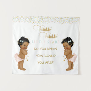 Twinkle Little Star Baby Twin Girls Ethnic Tapestry