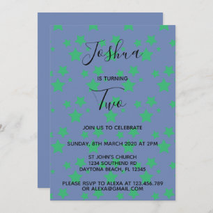 Twinkle Little Star birthday invitation Green