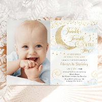 Twinkle Little Star Blue 1st Birthday Photograph