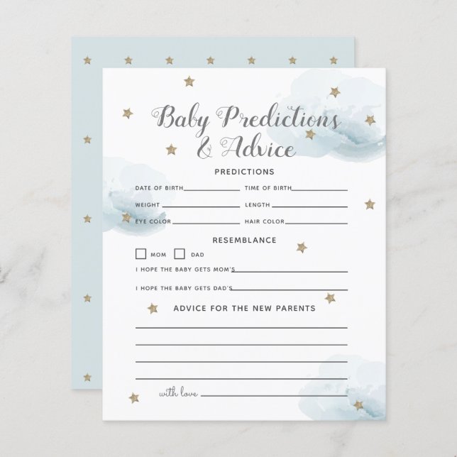 Twinkle Little Star Blue Baby Predictions & Advice (Front/Back)