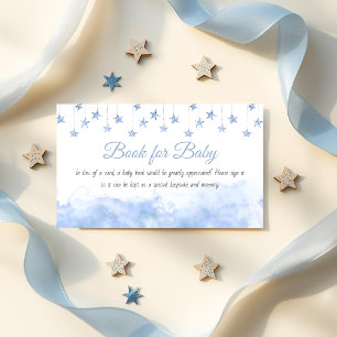 Twinkle Little Star Blue Baby Shower Book Request Enclosure Card