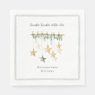 Twinkle Little Star Boho Botanical Baby Shower Napkin
