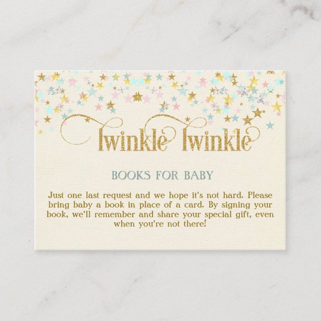 Twinkle Little Star Books for Baby Request Card (Front)