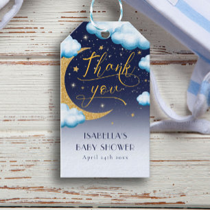 Twinkle Little Star Boy Baby Shower Thank You Gift Tags