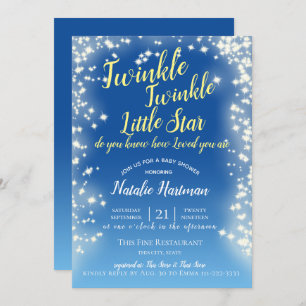 Twinkle Little Star Chalkboard Sparkle Invitation